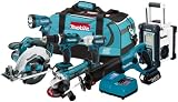 Makita LXT702 18-Volt LXT Lithium-ion 7-Piece Cordless Tool Combo Kit (1/2" Hammer Driver-Drill, 6-1/2" Circular Saw, Reciprocating Saw, Impact Driver, 4-1/2" Angle Grinder, Flashlight, Job Site Radio)