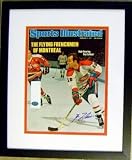 Guy Lafleur Autographed/Hand Signed Sports Illustrated Magazine (Montreal Canadiens) Matted & Framed