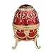 Red Color Imperial Egg Shaped Musical Trinket Box with Czech Preciosa Crystals