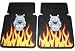 Front Car Truck SUV Rubber Floor Mats - Mad Dog with Flames