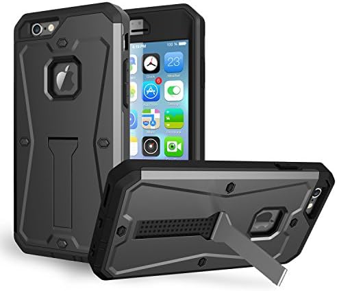 iPhone 6s Case, iSeeker iPhone 6 Case Tough Armor Defender with Kickstand[3 Layer][Rugged Rubber][Shock Absorbent][Dust Proof][Built-in Screen Protector]Case Cover For iPhone 6/6S (Grey*4.7")