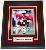 Charlie Ward Autographed Florida State Seminoles 8x10 Photo with DUAL Inscription HEISMAN 93 CHAMPS ~ Custom Framed