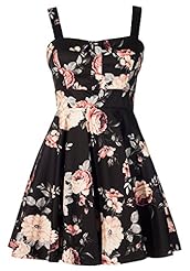 Floral Print Vintage Cotton/Spandex  Dress
