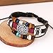 Crazy Spark Vintage Multi-Strand Cord Leather Wooden Cube Beads Adjustable Wrap Bracelet