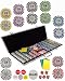 650 11.5 Gram Clay Composite Dual Pattern Gambling Poker Chip Chipset with 7 Different Denominations, $1, $5, $10, $25, $100, $500 and $1000.