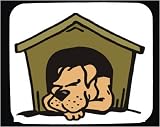 Decorated Mouse Pad with kennel, dog, resting, barnyard, animal, farm, house