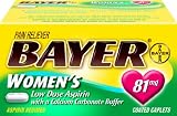 Bayer Buffered Aspirin Pain Reliever, Women's Plus Calcium, 81 mg, 60-Count Caplets  for Sale