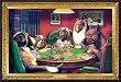 C.M. Coolidge (Bold Bluff, Dogs Playing Poker) Framed Art Poster Print - 24 X 36
