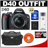 Nikon D40 Digital SLR Camera with 18-55mm II AF-S DX Lens + 8GB SD Card + Case + Cameta Bonus Accessory Kit