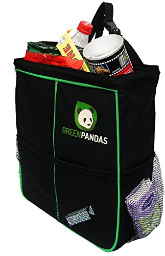GreenPandas Car Garbage Can Auto Trash Bag. Perfect Size, Leakproof Multiuse Unit That Fits Any Car. Easy to Install, Remove and Carry Around. Store Toys, Junk... Keep It Tidy!