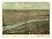 Historic East Saginaw, Michigan, c. 1867 (L) Panoramic Map Poster Print Reprint Giclee