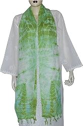 Handmade Scarfs Jute Green Rectangular 16 x 86 inches (nstl002)