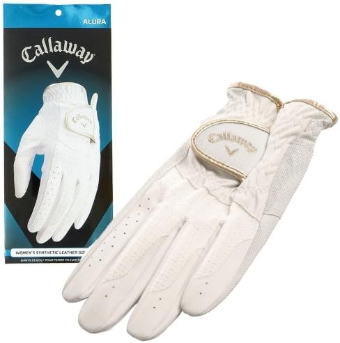 Callaway Women's Synthetic Leather Golf Glove ALURA Series, Reg - Left, Size: L