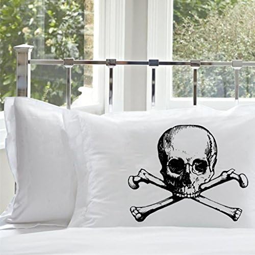 Black Skull and Crossbones Pirate Nautical Pillowcase (1 Case)