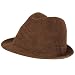 New Woven Linen Poly Fedora Tribly Gangter Hat Brown Belt Dance