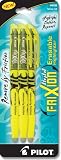Pilot FriXion Light Erasable Highlighter, Yellow, Chisel Point, Three per Pack (46506)