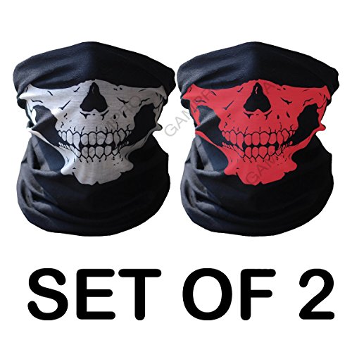 Gampro 2 pcs universal seamless tube skull face mask, d…