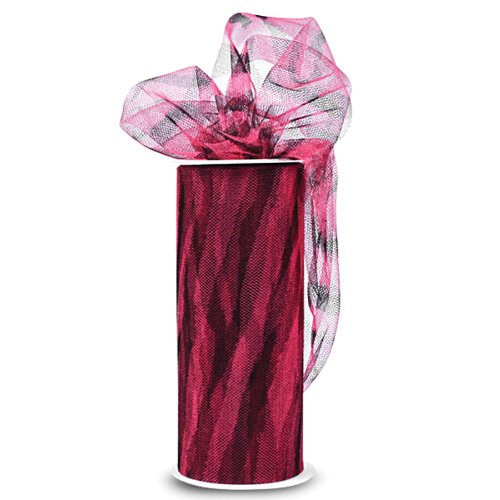 Expo Zebra Print Tulle Spool of 10-Yard, Fuchsia