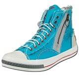Indian インディアン ダメージテイスト ハイカットスニーカー キャンバスシューズ ID-096 TURQUOISE