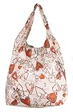 Trendy Sturdy Shopping Tote Bag - Trace Hearts Pattern