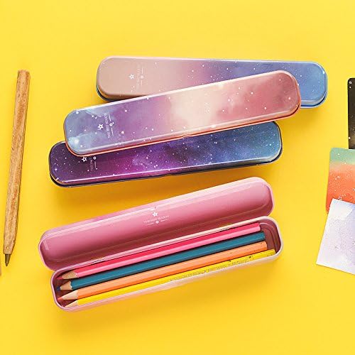 South Korea stationery wholesale Creative Star Series strip small stationery tinplate pencil box 18 5 3