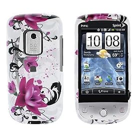 New Art Flower Purple White Vintage Htc Hero Sprint CDMA Snap on Cell Phone Case