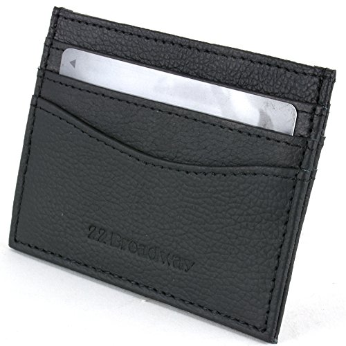 Genuine leather minimalist wallet 7 card slots front po…