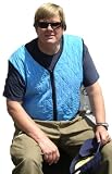 Cool Medics M1774F-SB-MD Unisex Zipper Front Cooling Vest, Sky Blue, Medium