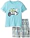 Calvin Klein Baby Boys' Blue Tee with Plaid Cargo Shorts