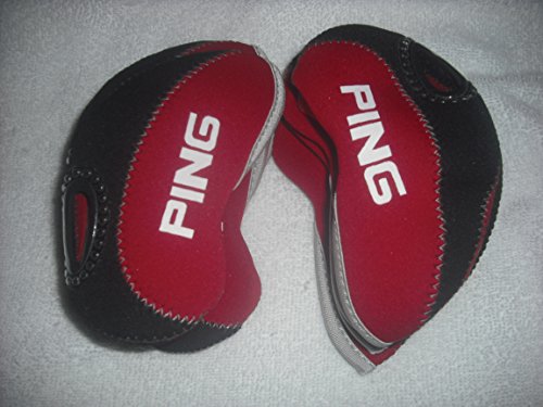 Ping Golf Iron Headcover Set - 10 Pcs - Two-tone Black and Red
