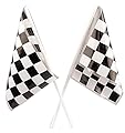 Racing Party Favor Pack 120 pc Kid's Race Car Birthday (24 Mini Checkered Flags, 12 Rubber Bracelets, 72 Tattoos, 12 sticker sheets, Bonus Bag)
