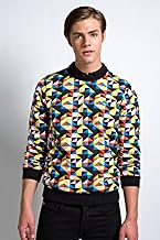 Red! Collection Crewneck Kaleidoscope Pattern Fleece Sweatshirt