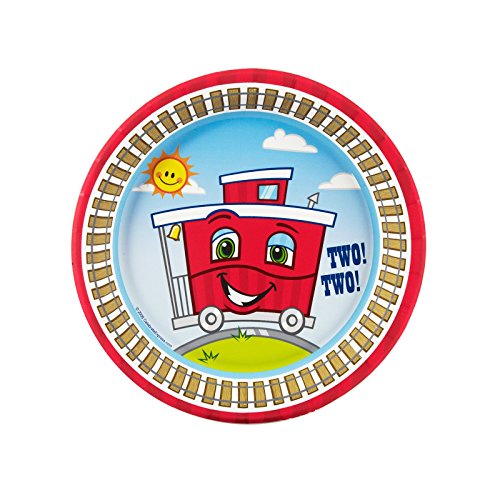 2nd Birthday Train Party Supplies - Dessert Plates (8)