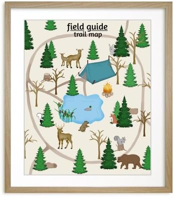 Woodland Trail Map, Nursery Art, Field Guide Series (11x14)