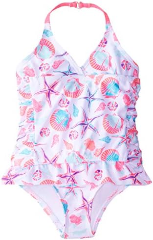 Jantzen Little Girls' 1 Piece Retro Ocean Treasures Swimsuit, Pink, 2T