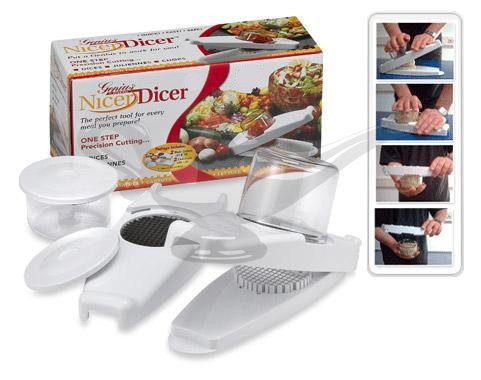 Genius Nicer Dicer 7-Piece Fruit, Vegetable & Cheese Cutter Dices Juliennes Chops