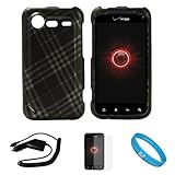 Matte Black with Silver Plaid Design 2 Piece Protective Crystal Hard Shield ....