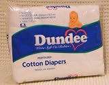 Cloth Diapers - Pre-Folded White Diapers - 100% Cotton - 12 Per Pkg