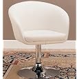 Swivel Chair in White bycast leather-like vinyl
