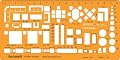 1:50 Scale Architectural Drawing Template Stencil - Architect Technical Drafting Supplies - Furniture Symbols for House Interior Floor Plan Design