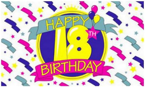 Happy 18th Birthday Flag 5ft x 3ft Flag