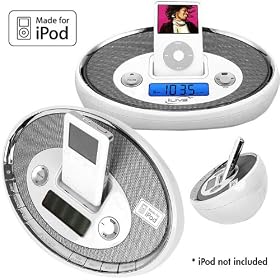 White iLive iPod Alarm Digital Clock Radio with Remote