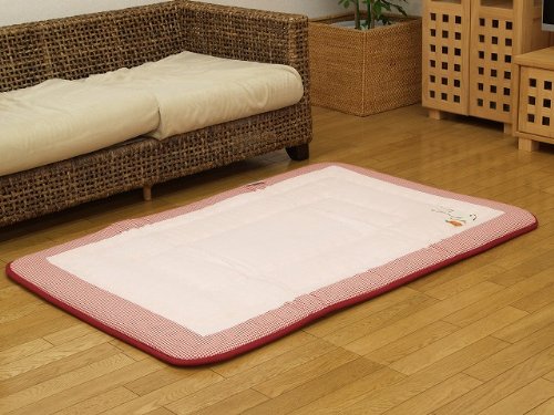 フローリングに最適なラグカーペット 厚み約40mmのふっくら敷き 『マミー』(かわいい刺繍入) サイズ：100×150cm カラー：ローズ(#7019509) 
