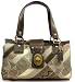 AUTHENTIC COACH KHAKI SIGNATURE PATCHWORK ZIP SATCHEL 12524