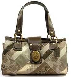 Coach Signature Khaki Patchwork Satchel Handbag Style #12524