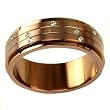 Stainless Steel Ring 316 Chocolate Color Spinner Band CZ Diamonds 8mm Width by Bucasi Stainless Steel Ring 316 Chocolate Color Spinner Band CZ Diamonds 8mm Width by Bucasi