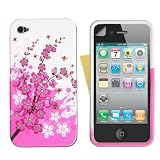 Pink And White Bee Floral Silicone Gel Case Cover Skin For Apple iPhone 4S iPhone 4 With Screen Protector Film From Yousave Accessories