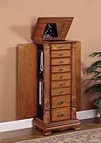 IMAGE OF Powell Nostalgic Oak Jewelry Armoire