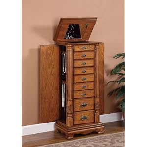 Powell Nostalgic Oak Jewelry Armoire