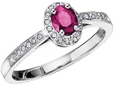 Pink Tourmaline Gemstone Ring With Diamonds in White Gold